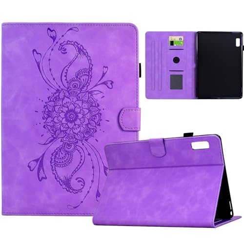 Shinhangtai Hülle für Lenovo Tab P11 (2nd Gen) 11.5 Zoll TB-350FU/TB-350XU 2022, Mandala Schutzhülle Flip Book Cover mit PU Leder Klapphülle für Lenovo P11 2 Generation Tablethülle - Hellviolett von Shinhangtai