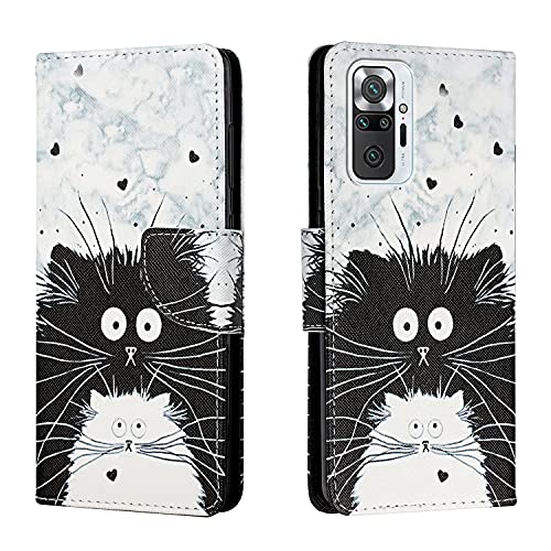ShinyCase Handyhülle für Redmi Note 10 Pro,Brieftasche PU Leder Schutz Flip Hülle mit Kartenfach Magnet Klapphülle TPU Bumper Handytasch für Redmi Note 10 Pro Schwarze und weiße Katze ShinyCase Handyhülle für Redmi Note 10 Pro,Brieftasche PU Leder Schutz Flip Hülle mit Kartenfach Magnet Klapphülle TPU Bumper Handytasch für Redmi Note 10 Pro Schwarze und weiße Katze von ShinyCase