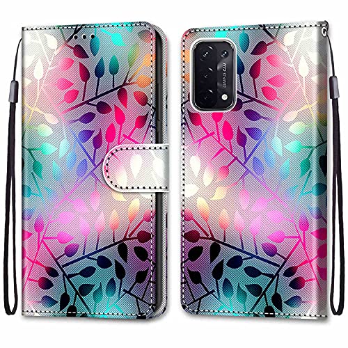 ShinyCase Oppo A54 5G Hülle,Oppo A74 5G Case,PU Leder Handyhülle Brieftasche Kartenfächer Magnetverschluss Stoßfest Anti-Scratch Schutzhülle für Oppo A93 5G Hülle,Oppo A93s 5G Hülle,Bunte Blätter ShinyCase Oppo A54 5G Hülle,Oppo A74 5G Case,PU Leder Handyhülle Brieftasche Kartenfächer Magnetverschluss Stoßfest Anti-Scratch Schutzhülle für Oppo A93 5G Hülle,Oppo A93s 5G Hülle,Bunte Blätter von ShinyCase