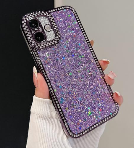 Shinymore Glitzer-Schutzhülle für iPhone 15, glänzend, glitzernd, mit Strasssteinen, glänzend, weich, dünn, für Damen und Mädchen, Violett Shinymore Glitzer-Schutzhülle für iPhone 15, glänzend, glitzernd, mit Strasssteinen, glänzend, weich, dünn, für Damen und Mädchen, Violett von Shinymore