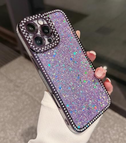 Shinymore Glitzer-Schutzhülle für iPhone 15 Pro Max, glänzend, glitzernd, mit Strasssteinen, glänzend, weich, dünn, für Damen und Mädchen, Violett Shinymore Glitzer-Schutzhülle für iPhone 15 Pro Max, glänzend, glitzernd, mit Strasssteinen, glänzend, weich, dünn, für Damen und Mädchen, Violett von Shinymore