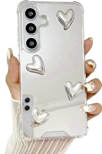 Shinymore Schutzhülle für Galaxy S23, Spiegel-Hülle, flexibel, niedlich, 3D-Liebesherz, weiches Silikon, transparent, Make-up-Spiegel, für Damen und Mädchen, stoßfest, Schutzhülle für Samsung Galaxy Shinymore Schutzhülle für Galaxy S23, Spiegel-Hülle, flexibel, niedlich, 3D-Liebesherz, weiches Silikon, transparent, Make-up-Spiegel, für Damen und Mädchen, stoßfest, Schutzhülle für Samsung Galaxy von Shinymore