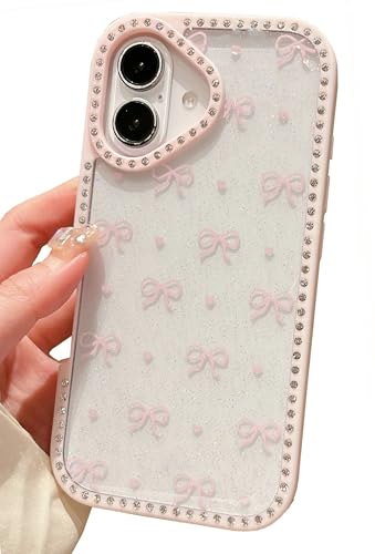 Shinymore Transparente Schutzhülle für iPhone 16 Plus, niedliches glitzerndes Schleifenmuster mit glänzenden Strasssteinen, stoßfest, für Damen und Mädchen, Weiß Shinymore Transparente Schutzhülle für iPhone 16 Plus, niedliches glitzerndes Schleifenmuster mit glänzenden Strasssteinen, stoßfest, für Damen und Mädchen, Weiß von Shinymore