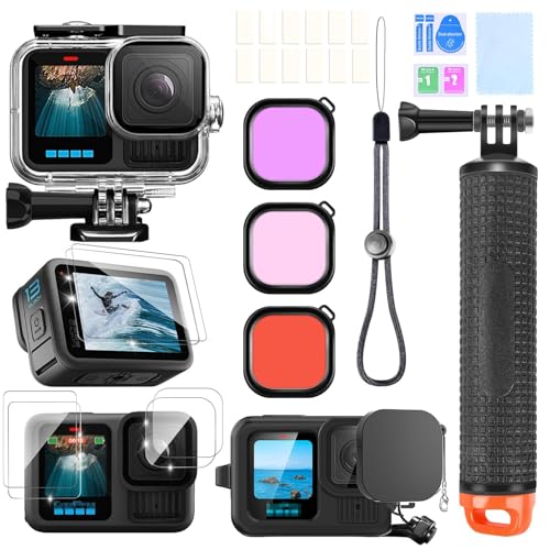 ShipeeKin Zubehöre Kit für Gopro Hero 13 Wasserdicht Tauchgehäuse Unterwasser Schwimmender Handgriff 2X Glasfolien Displayschutz Rotfilter Silikon Schutzhülle mit Objektivabdeckung Anti-Fog-Einsätze ShipeeKin Zubehöre Kit für Gopro Hero 13 Wasserdicht Tauchgehäuse Unterwasser Schwimmender Handgriff 2X Glasfolien Displayschutz Rotfilter Silikon Schutzhülle mit Objektivabdeckung Anti-Fog-Einsätze von ShipeeKin