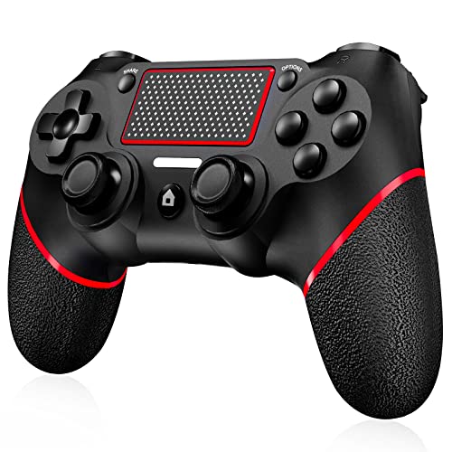 Shiptree Wireless Controller für PS-4, Game Controller Kompatibel mit PS-4/Slim/Pro/PC, mit Dual Vibration/6-Achsen Gyro Sensor/Hochpräzises Touchpanel/Audio Jack, 360°-Joystick Präzise Kontrolle -Rot Shiptree Wireless Controller für PS-4, Game Controller Kompatibel mit PS-4/Slim/Pro/PC, mit Dual Vibration/6-Achsen Gyro Sensor/Hochpräzises Touchpanel/Audio Jack, 360°-Joystick Präzise Kontrolle -Rot von Shiptree