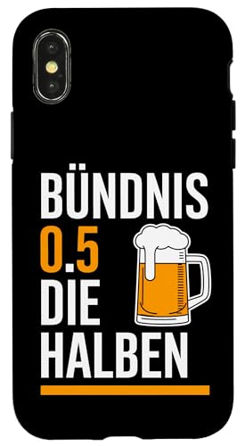 Bündnis 0,5 Die Halben – Lustiger Bier Spruch Hülle für iPhone X/XS Bündnis 0,5 Die Halben – Lustiger Bier Spruch Hülle für iPhone X/XS von Shirts mit lustigen Sprüchen by PeeKay