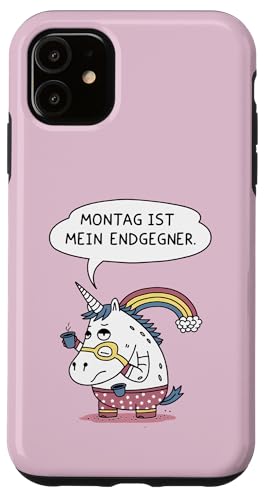 Montag ist mein Endgegner – Lustiger Einhorn Spruch Hülle für iPhone 11 Montag ist mein Endgegner – Lustiger Einhorn Spruch Hülle für iPhone 11 von Shirts mit lustigen Sprüchen by PeeKay