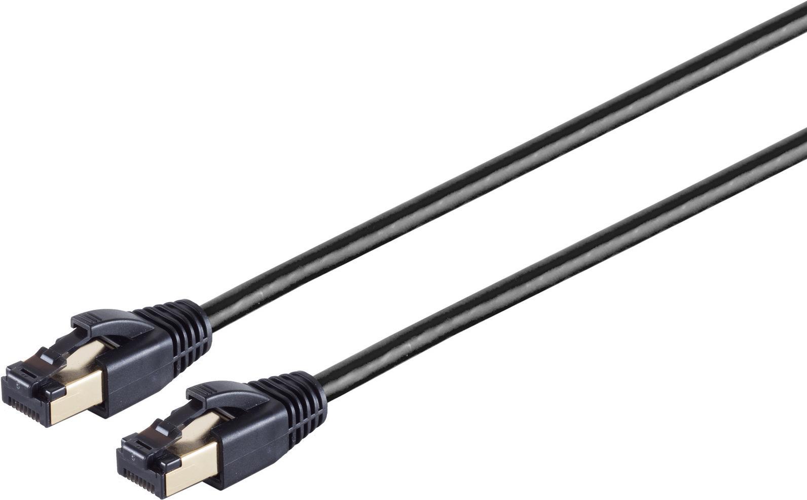 Helos Patchkabel F/FTP Cat 8.1 schwarz 10,0m -Twisted Pair, doppelt geschirmt, 4 x 2 x AWG 26 - Vollkupfer Patchkabel mit Knick- und Rastnasenschutz - vergoldete Stecker (50µ) - PimF geschirmte Cat 8.1 Kabel, halogenfrei - 25Gbase-T/ 40Gbase-T - LSZH-Mantel - 1:1 Belegung nach EIA/TIA 568B (08-41075) von ShiverPeaks