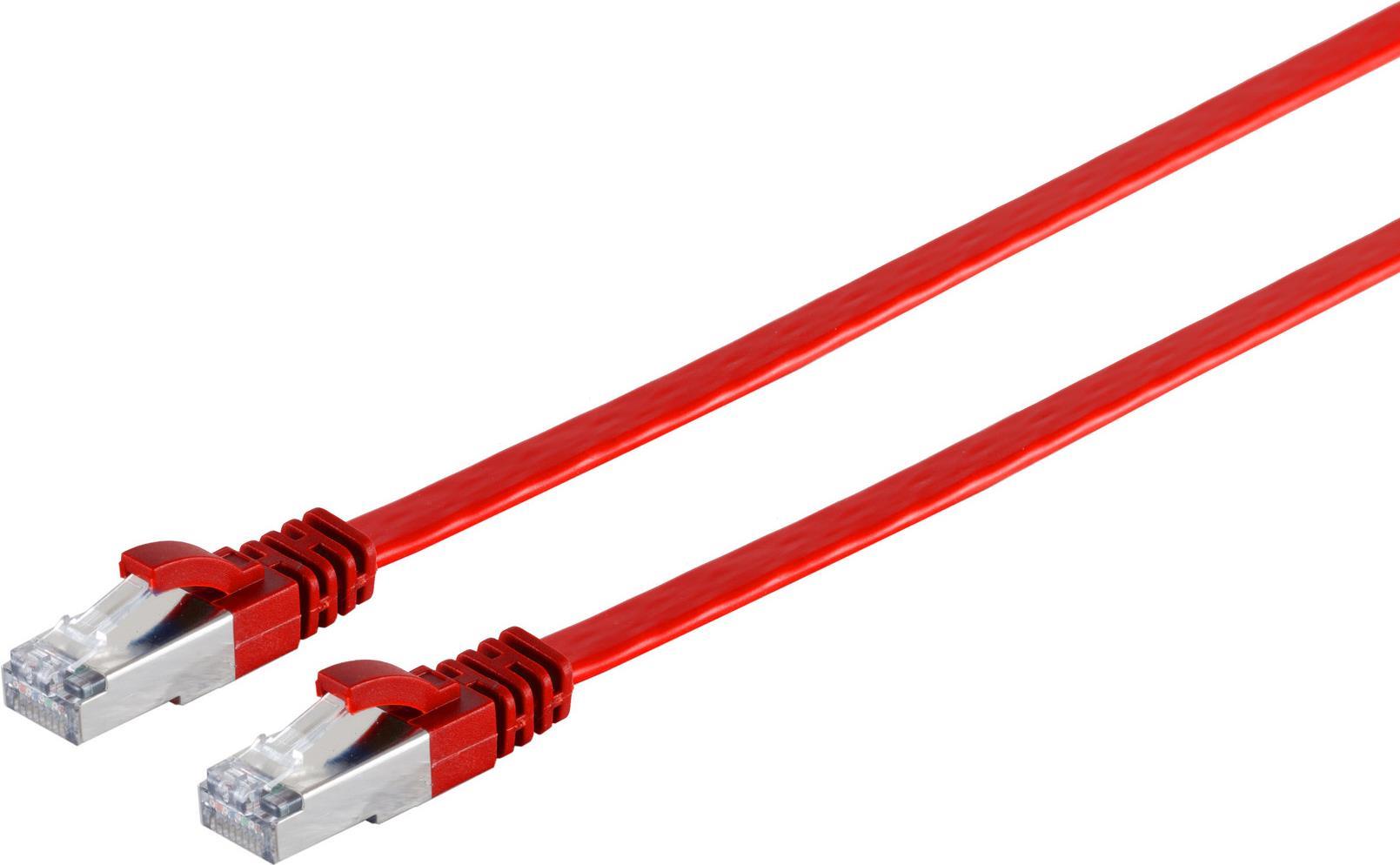 S/CONN RJ45 Flachkabel m.Cat.7 Rohkabel slim 1m rot (75511-SLR) von ShiverPeaks