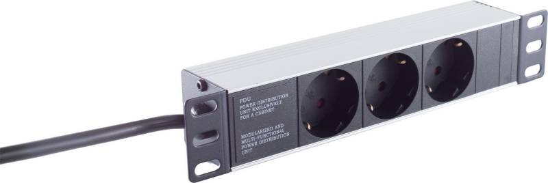 S/CONN maximum connectivity 25,40cm (10) Steckdosenleiste 3-fach, 1HE, schwarz (09-26935) von ShiverPeaks