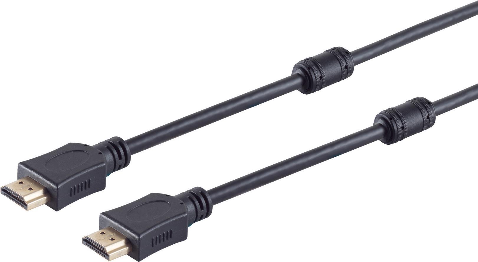 S/CONN maximum connectivity HDMI Anschlußkabel-HDMI A-Stecker auf HDMI A-Stecker, vergoldete Kontakte mit Ferrit, Full HD, ULTRA HD, 3D, HEAC, 10,0m (77478-FERRIT) von ShiverPeaks