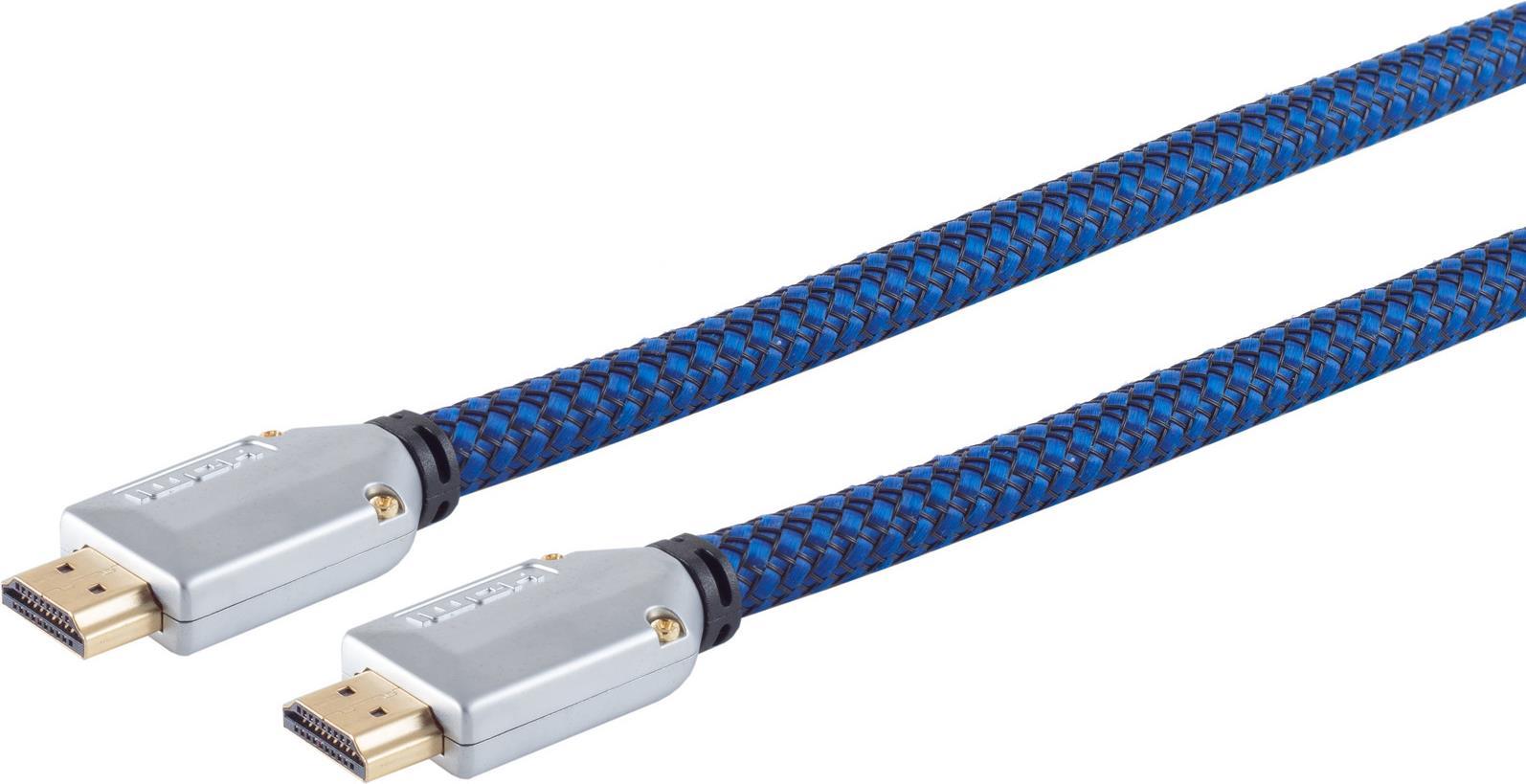 S/CONN maximum connectivity HDMI Anschlußkabel-HDMI A-Stecker verchromt auf HDMI A-Stecker verchromt, Metall-Stecker verschraubt, vergoldete Kontakte, Full HD, ULTRA HD, 3D, HEAC, schwarz-blauer cotton Mantel, 3,0m (77473-ETBCL) S/CONN maximum connectivity HDMI Anschlußkabel-HDMI A-Stecker verchromt auf HDMI A-Stecker verchromt, Metall-Stecker verschraubt, vergoldete Kontakte, Full HD, ULTRA HD, 3D, HEAC, schwarz-blauer cotton Mantel, 3,0m (77473-ETBCL) von ShiverPeaks