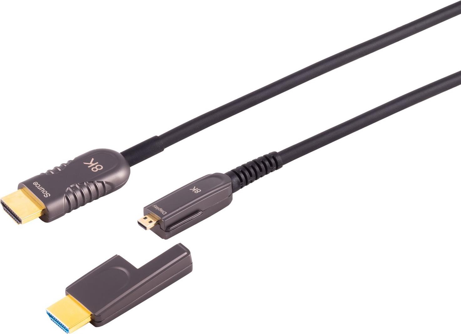 S/CONN maximum connectivity HDMI Anschlußkabel-Optisches HDMI Verlegekabel-Set, 10K, 15m (30-52085) von ShiverPeaks