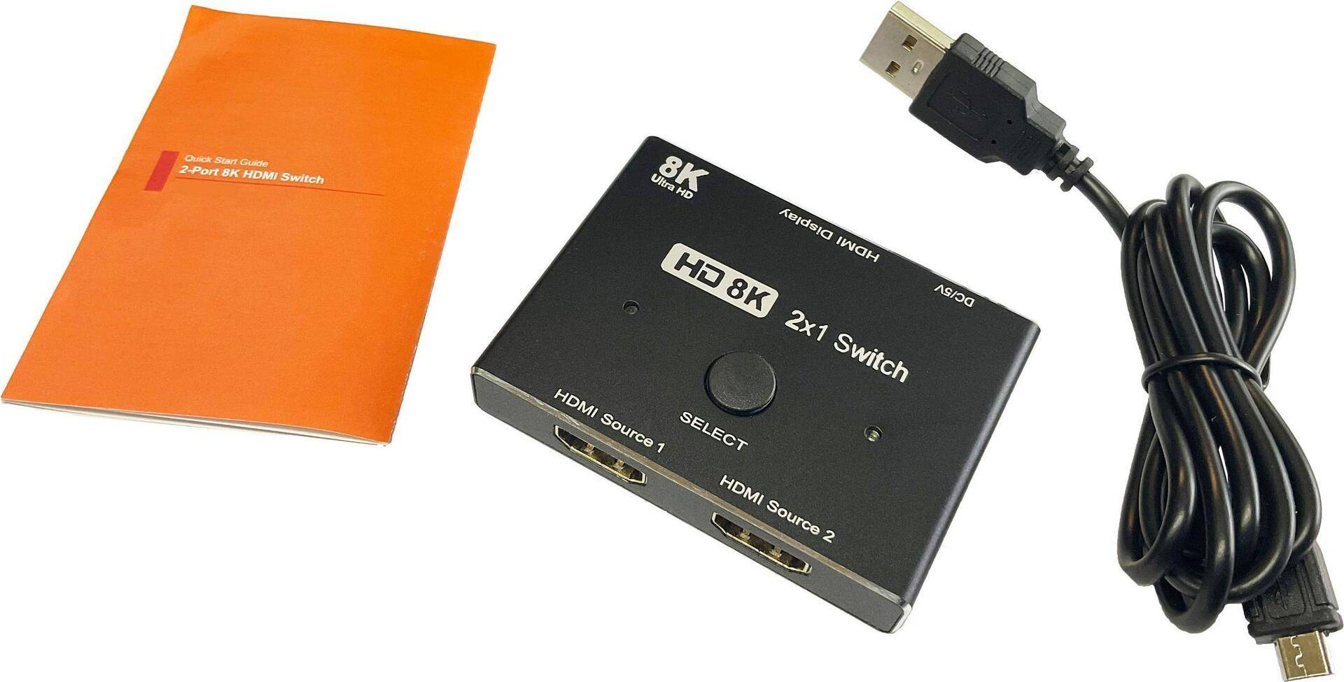 S/CONN maximum connectivity HDMI Umschalter 2x1, Metall, 8K60Hz, schwarz (05-21001) von ShiverPeaks