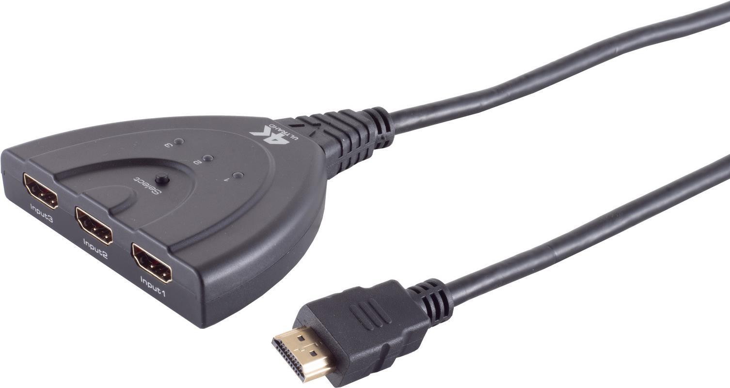 S/CONN maximum connectivity HDMI Umschalter 3x IN - 1x OUT, 4K2K (05-02001) von ShiverPeaks