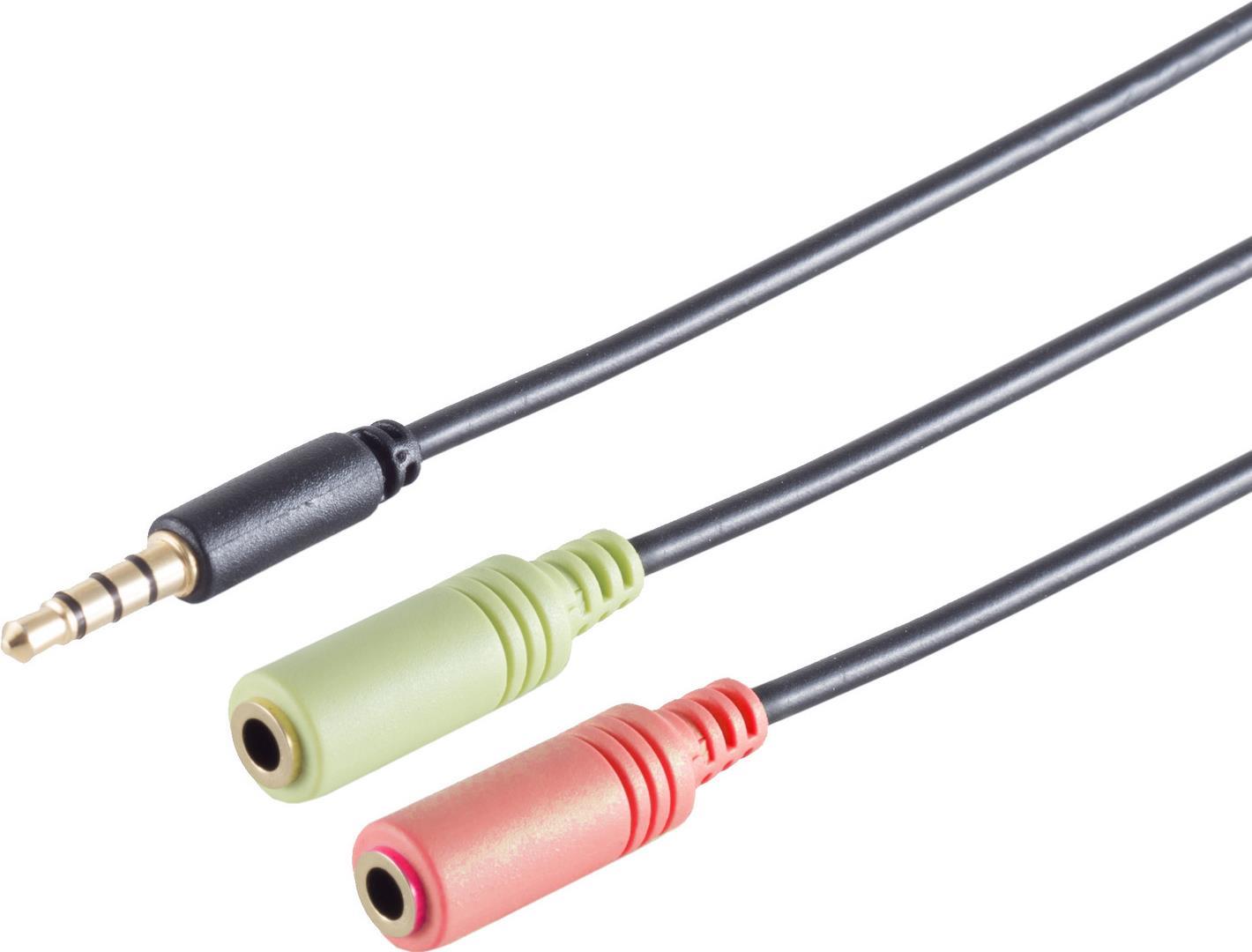 S/CONN maximum connectivity Headset Y-Adapter, TRRS Stecker, 3,5mm, CTIA (14-05041) von ShiverPeaks