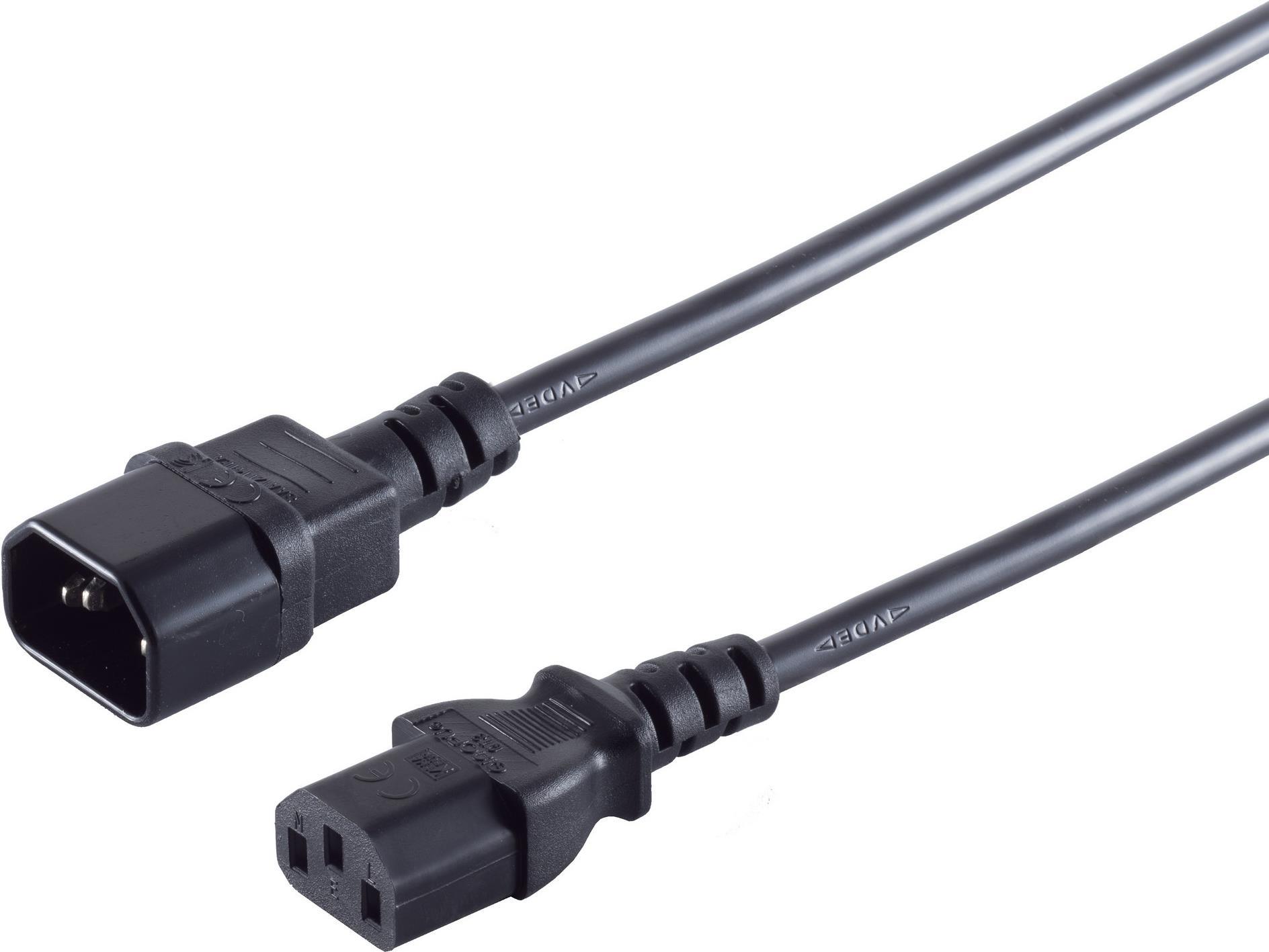 S/CONN maximum connectivity Kaltgeräteverlängerung C13-C14, VDE 3x0,75qm², 0,5 m (60009-0.5) von ShiverPeaks