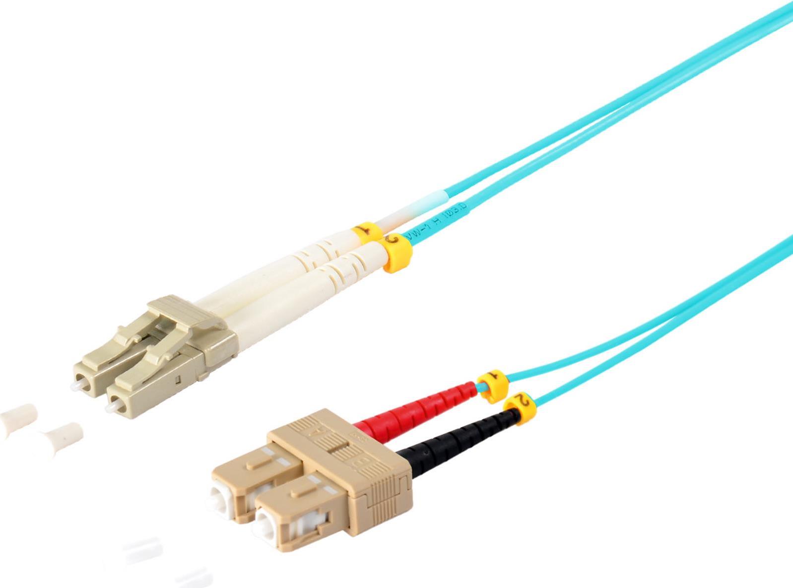 S/CONN maximum connectivity LWL-Duplex Patchkabel LC/SC 50/125µ,OM3, aqua, 2,0 m (77952/3) von ShiverPeaks