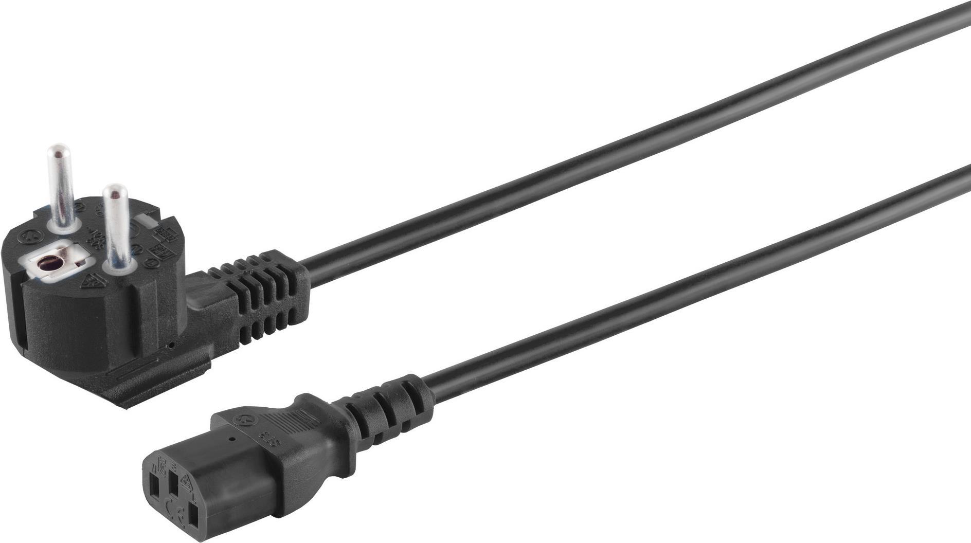 S/CONN maximum connectivity Netzanschlusskabel, Schutzkontaktstecker 90° auf Kaltgerätebuchse, 230 V für Kaltgeräte, CEE7/7-C13, VDE, 10,0m (60007-10) von ShiverPeaks