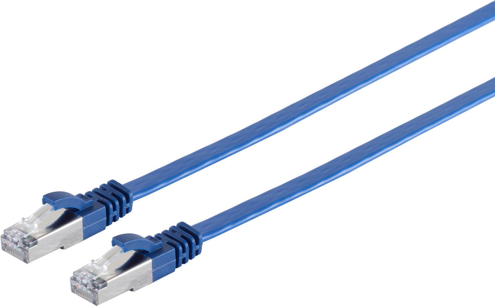 S/CONN maximum connectivity Netzwerkkabel-RJ45 Patchkabel-Flachkabel, Flat U/FTP m.Cat.7 Rohkabel, slim, blau 15,0m (75525-SLB) von ShiverPeaks