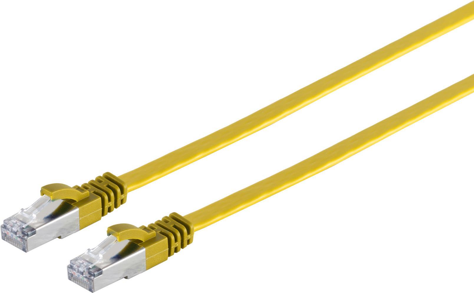 S/CONN maximum connectivity Netzwerkkabel-RJ45 Patchkabel-Flachkabel, Flat U/FTP m.Cat.7 Rohkabel, slim, gelb, 7,5m (75517-SLY) von ShiverPeaks