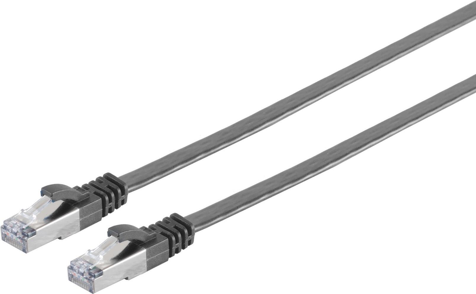 S/CONN maximum connectivity Netzwerkkabel-RJ45 Patchkabel-Flachkabel, Flat U/FTP m.Cat.7 Rohkabel, slim, schwarz, 15,0m (75525-SLS) von ShiverPeaks