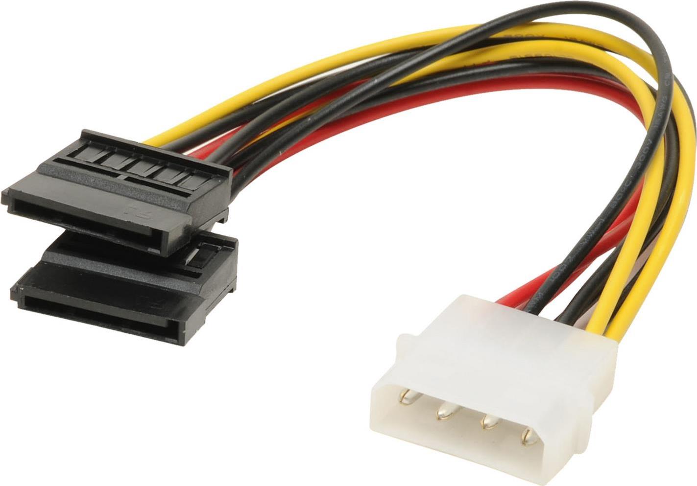 S/CONN maximum connectivity Power Adapter, 4-pol. 5.25 Powerstecker auf 2x 15-pol. S-ATA, 0,13m (78233-HQ) von ShiverPeaks
