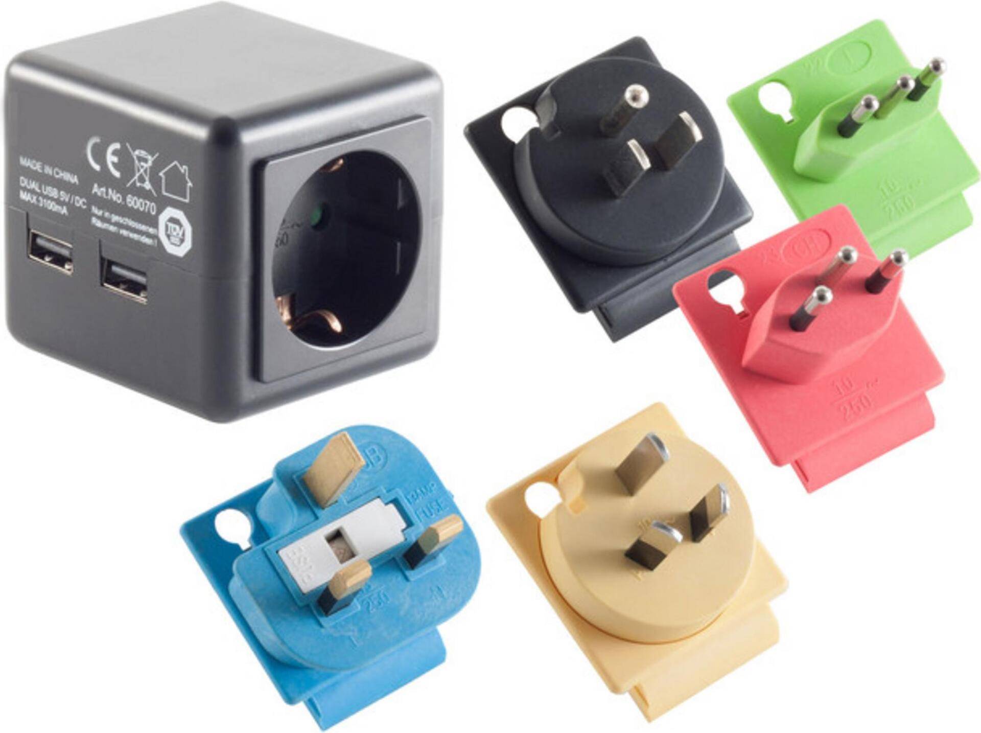 S/CONN maximum connectivity Reisestecker mit 2x USB (09-01000) von ShiverPeaks