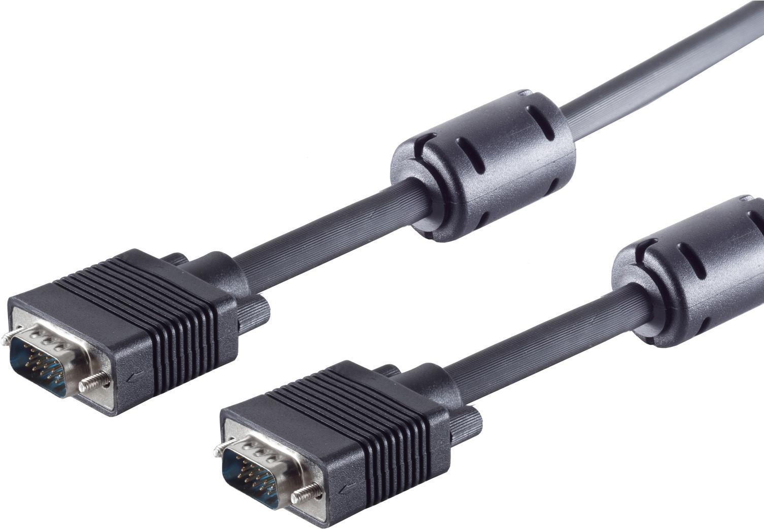 S/CONN maximum connectivity S-VGA-Monitorkabel, 2 x 15-pol. HDD-Stecker, geschirmt, 75 Ohm, mit Ferrit, mit vergossenen Gehäusen, schwarz, 3,0m (78056-3) von ShiverPeaks