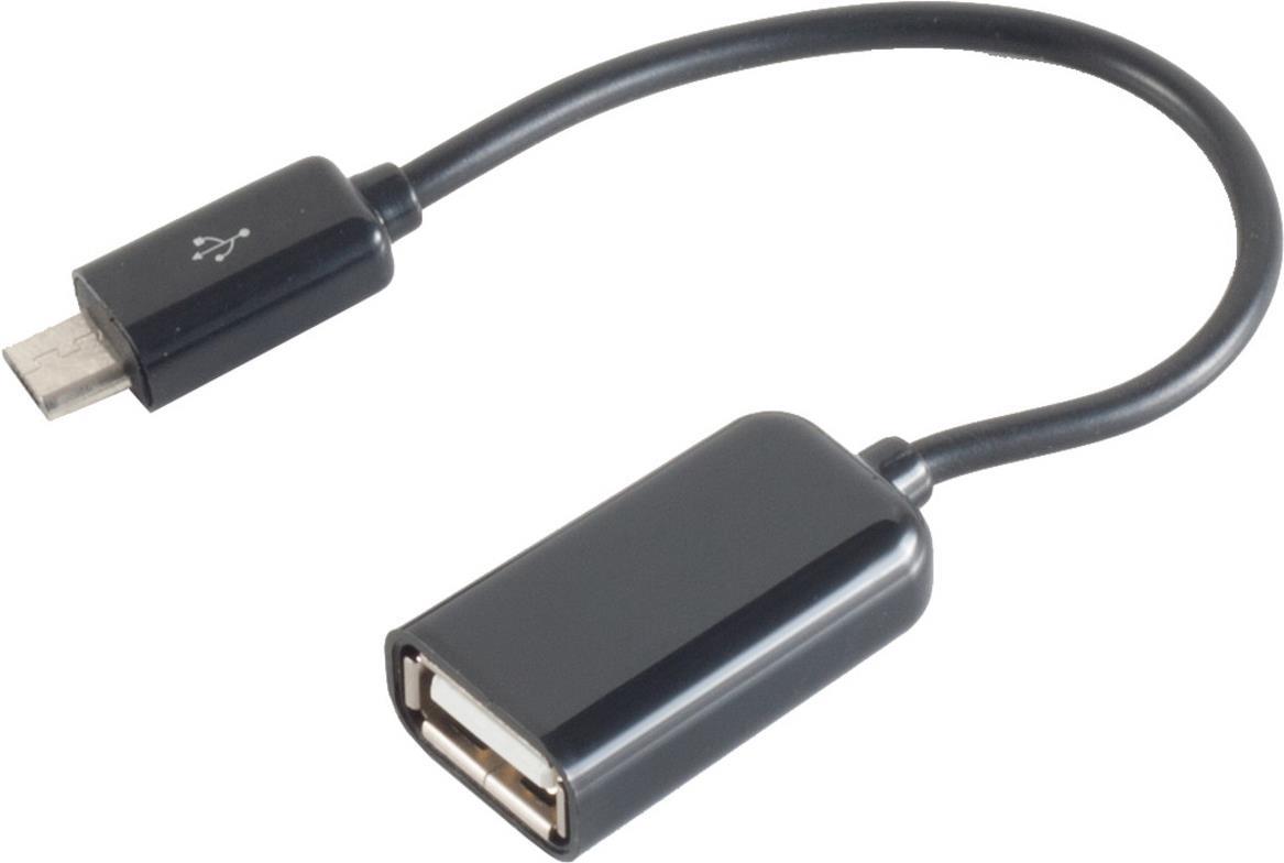 S/CONN maximum connectivity Smartphone-Adapter-USB-OTG (On-the-go) Adapterkabel, Micro-USB-Stecker Typ B auf USB-Buchse Typ A 2.0 - 0,1m (33904) von ShiverPeaks