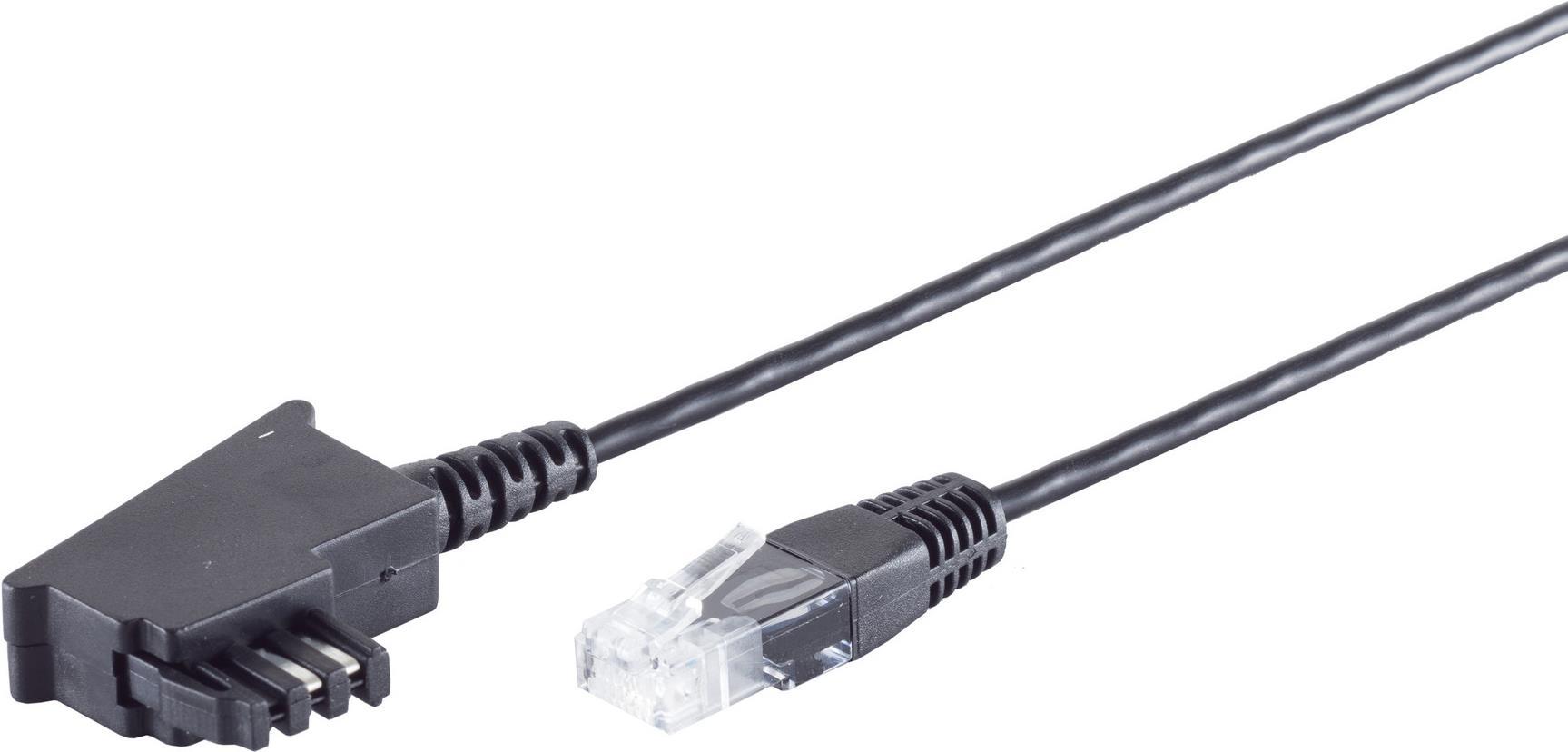 S/CONN maximum connectivity TAE-F Stecker auf RJ45 Stecker, VDSL Routerkabel, schwarz, 6,0m (12-09265) von ShiverPeaks