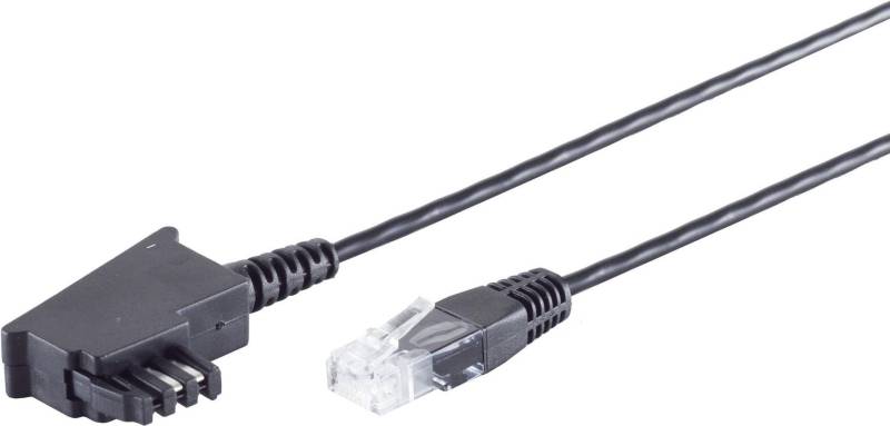 S/CONN maximum connectivity TAE-F Stecker auf RJ45 Stecker, VDSL Routerkabel, schwarz, 6,0m (12-09265) von ShiverPeaks