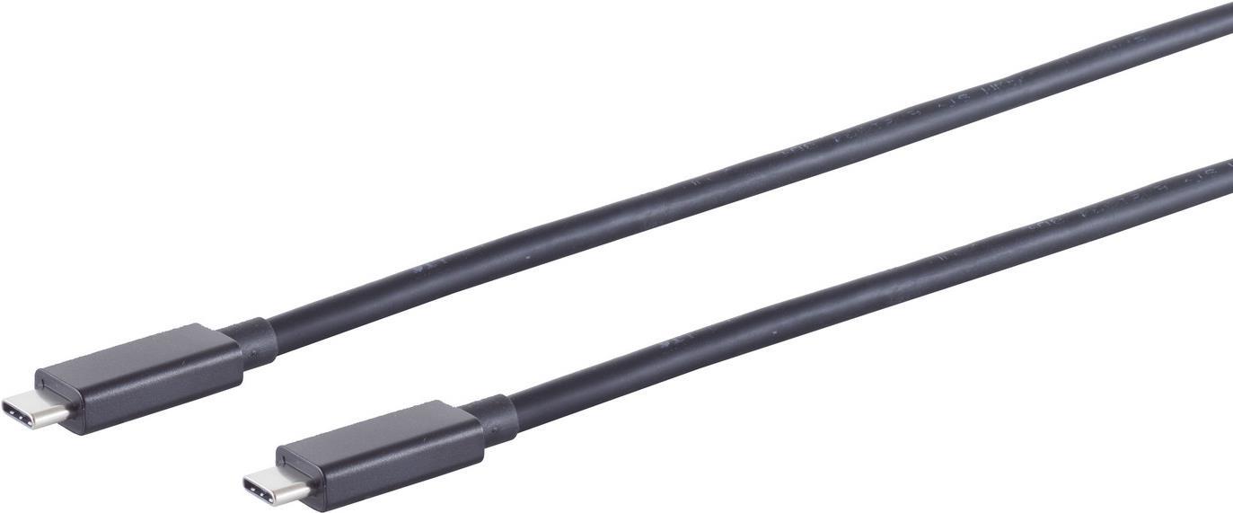 S/CONN maximum connectivity USB-C Verbindungskabel--USB Kabel Typ-C Stecker auf Typ C Stecker, 4.0 Gen 3x2, schwarz, 0,5m (13-65015) von ShiverPeaks