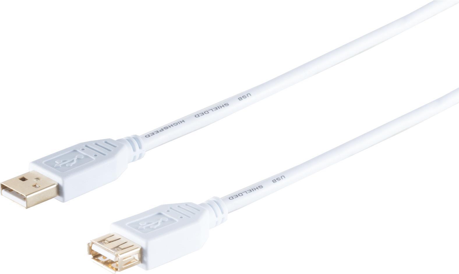 S/CONN maximum connectivity USB High Speed 2.0 Verl�ngerung, A Stecker auf A Buchse, vergoldete Kontakte, USB 2.0, wei�, 3,0m (77123-W) von ShiverPeaks