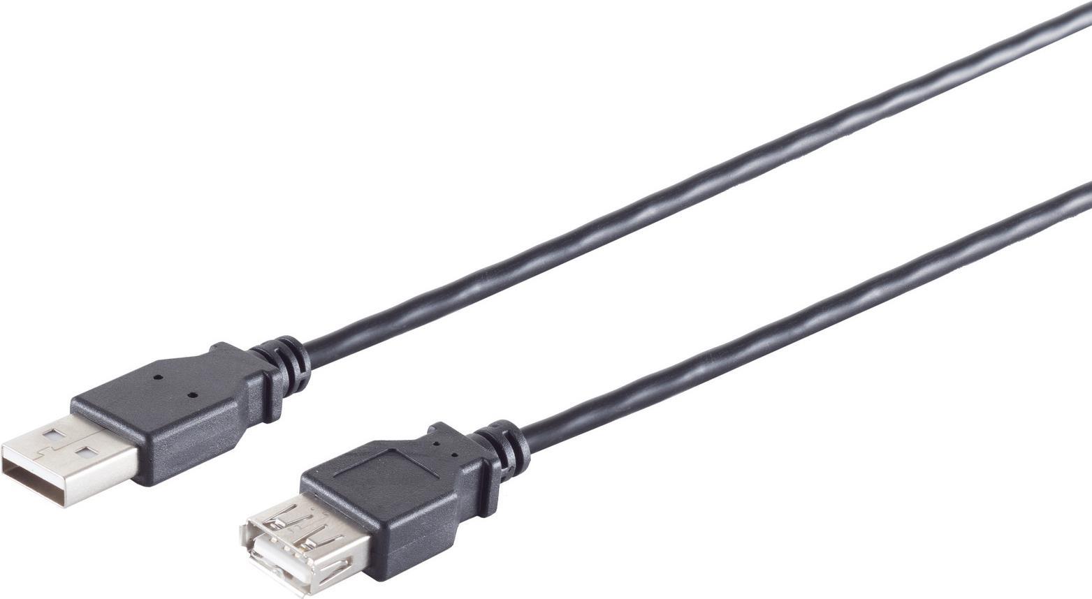 S/CONN maximum connectivity USB High Speed 2.0 Verlängerung, A Stecker auf A Buchse, USB 2.0, schwarz, 3,0m (13-24045) von ShiverPeaks