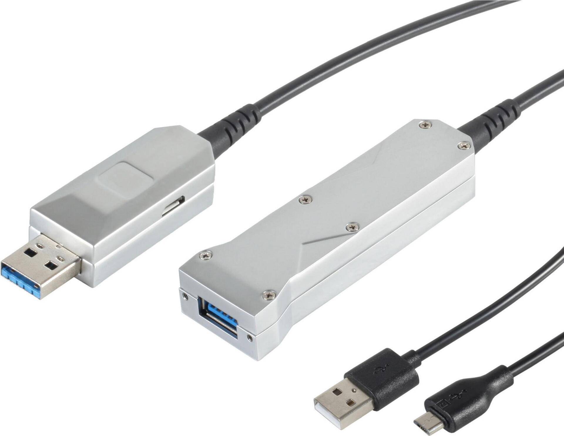 S/CONN maximum connectivity USB Verlängerung Optisch USB 3.0- USB 3.0 A Stecker auf USB 3.0 A + USB Micro B Buchse, 15,0m (30-35085) von ShiverPeaks