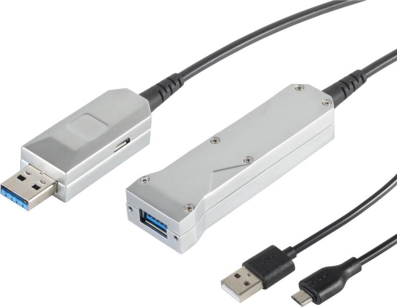 S/CONN maximum connectivity USB Verlängerung Optisch USB 3.0- USB 3.0 A Stecker auf USB 3.0 A + USB Micro B Buchse, 30,0m (30-35485) von ShiverPeaks