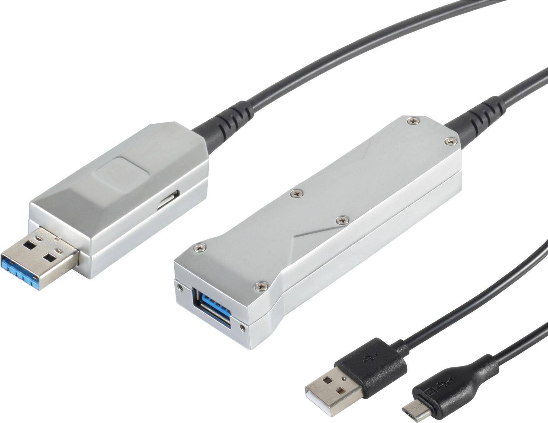 S/CONN maximum connectivity USB Verlängerung Optisch USB 3.0- USB 3.0 A Stecker auf USB 3.0 A + USB Micro B Buchse, 30,0m (30-35485) von ShiverPeaks