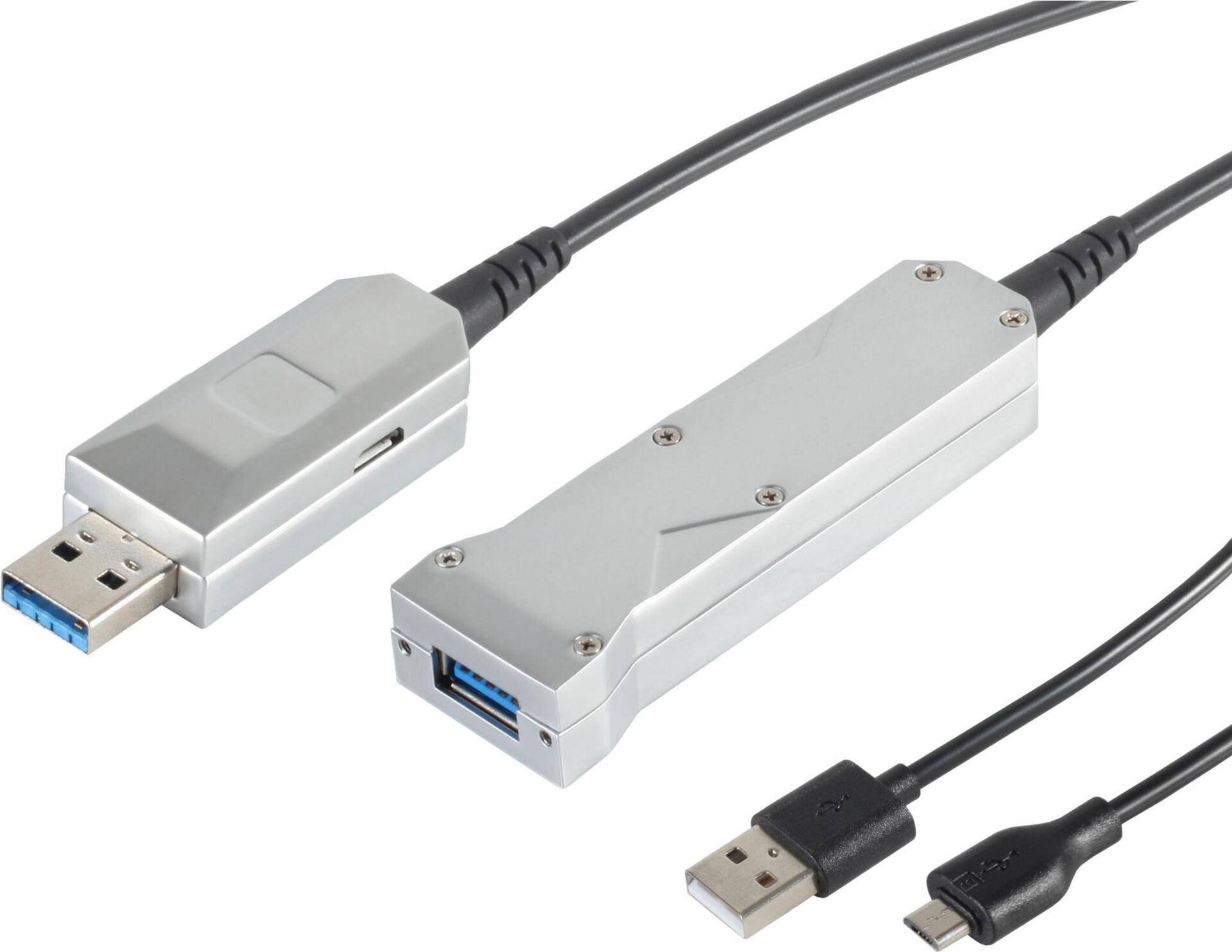 S/CONN maximum connectivity USB Verlängerung Optisch USB 3.0- USB 3.0 A Stecker auf USB 3.0 A + USB Micro B Buchse, 50,0m (30-35505) von ShiverPeaks