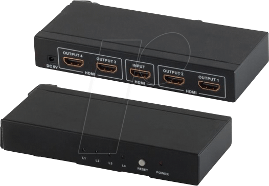 SHIVERPEAKS SHVP 05-03004 - HDMI Splitter, HDMI Buchse auf 4x HDMI Buchse, 4K2K, 3D (SP05-03004) von ShiverPeaks