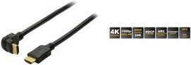 Shiverpeaks BASIC-S - HDMI-Kabel mit Ethernet - HDMI männlich gewinkelt zu HDMI männlich gerade - 50 cm - abgeschirmt - Schwarz - geformt, 4K Unterstützung von ShiverPeaks