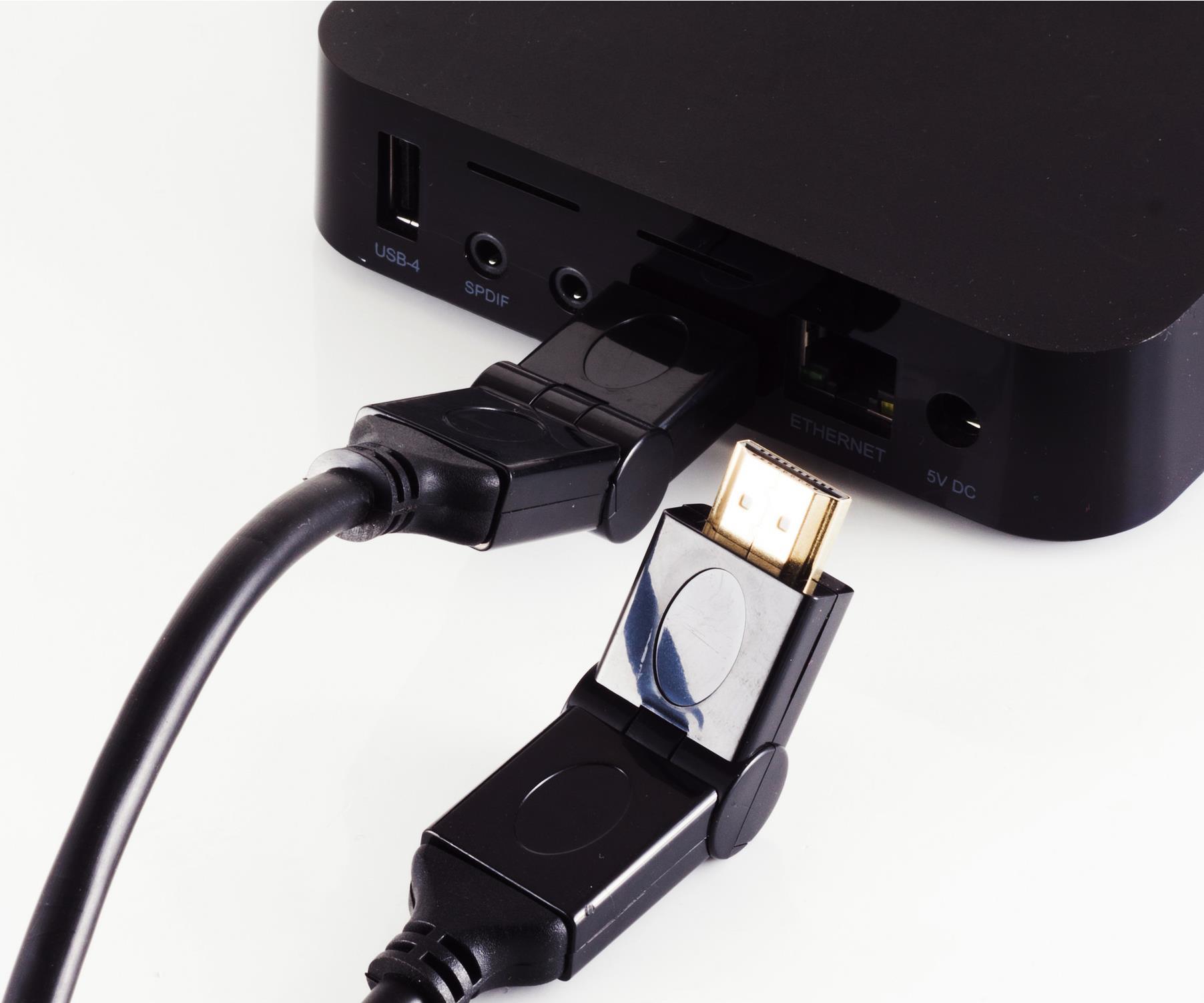 Shiverpeaks BASIC-S - HDMI mit Ethernetkabel - HDMI (M) gewinkelt bis HDMI (M) gewinkelt - 5 m - abgeschirmt - Schwarz - geformt, 4K Unterstützung von ShiverPeaks