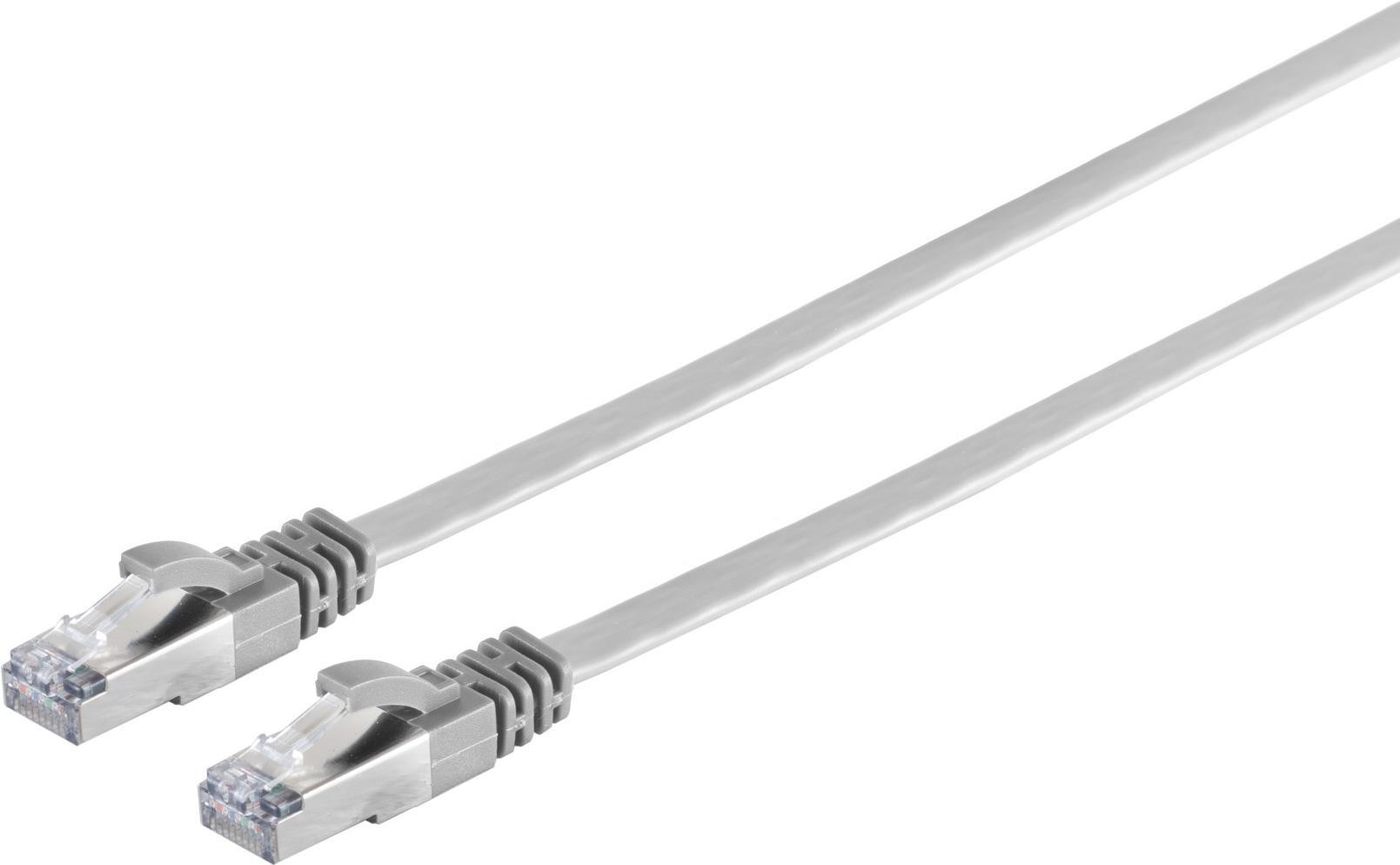Shiverpeaks RJ45 Flachkabel m.Cat.7 Rohkabel slim, grau, 10m (75520-SL) von ShiverPeaks