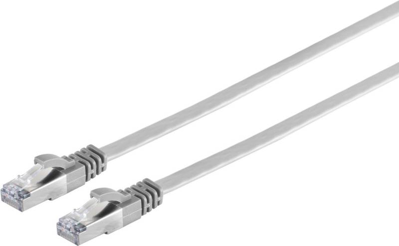Shiverpeaks RJ45 Flachkabel m.Cat.7 Rohkabel slim, grau, 10m (75520-SL) von ShiverPeaks