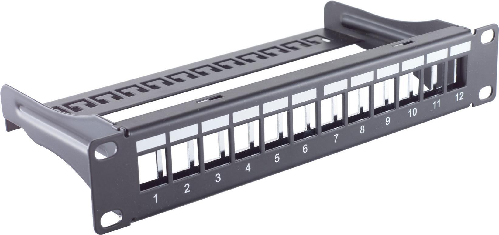 shiverpeaks ®-BASIC-S--10 Keystone Panel, 12-fach, 1HE, STP, schwarz (BS08-10080) von ShiverPeaks