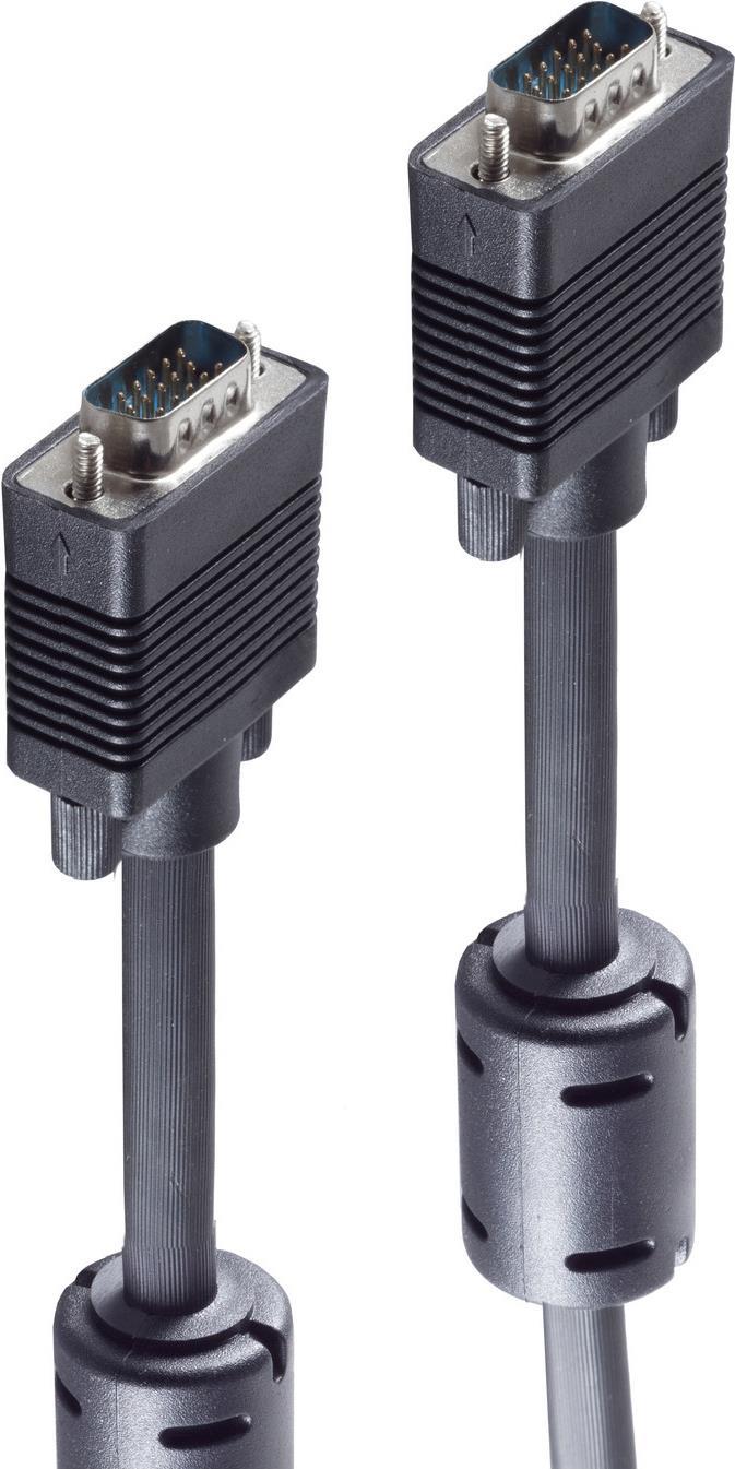 shiverpeaks ®-BASIC-S--S-VGA-Monitorkabel, 2 x 15-pol. HDD-Stecker, geschirmt, 75 Ohm, mit Ferrit, mit vergsossenen Gehäusen, schwarz, 30m (BS78056-30) von ShiverPeaks