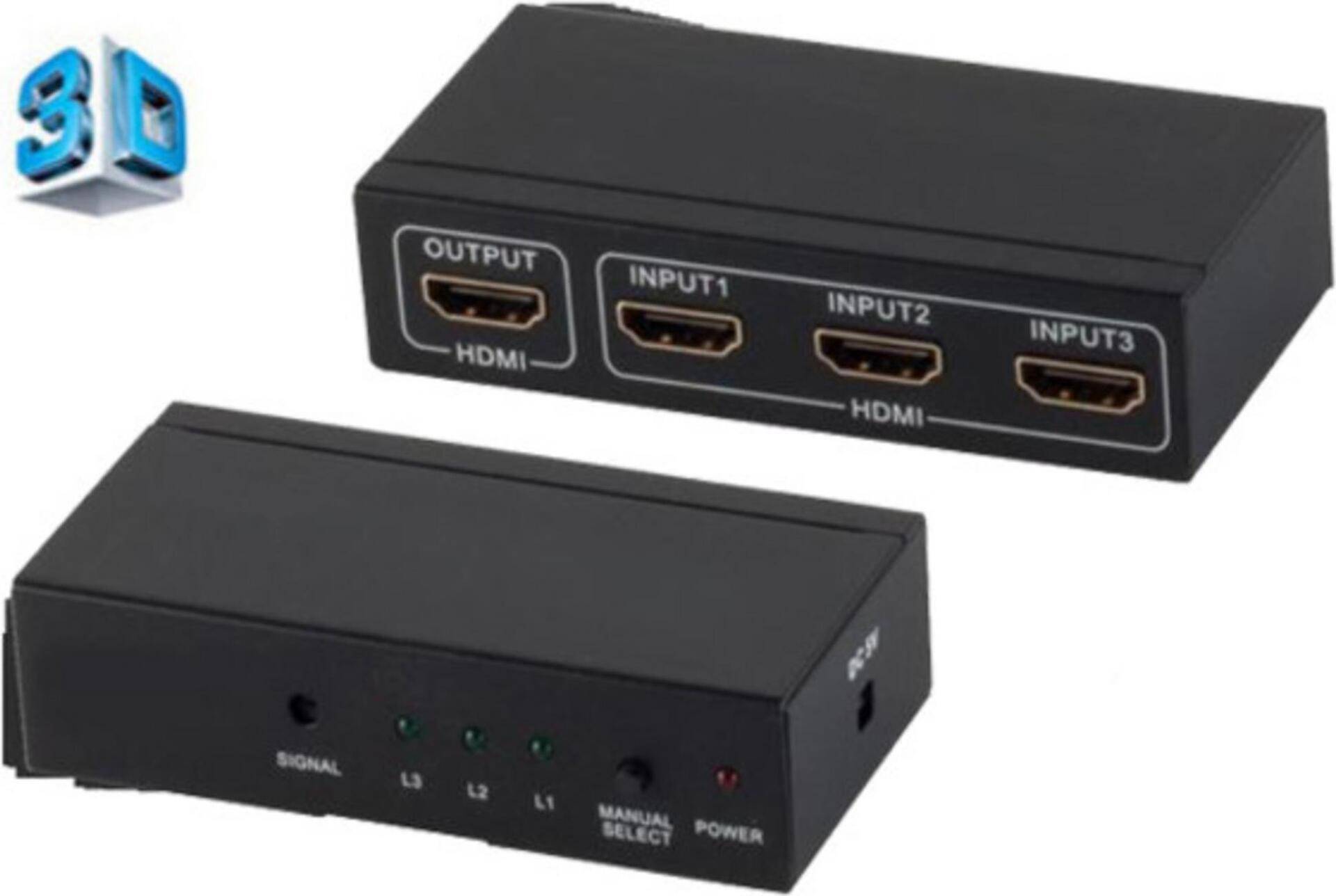 shiverpeaks ®-PROFESSIONAL--HDMI Switch, 3x IN 1x OUT, 4K2K, 3D, Metallgehäuse, VER1.4 (SP05-02003) von ShiverPeaks