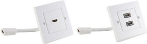 shiverpeaks BASIC-S Anschlussdose, 2 x HDMI, reinweiß Aufputzdose mit Kabelverlängerung, mit 2 x HDMI-Kupplung, - 1 Stück (BS79510-2) von ShiverPeaks