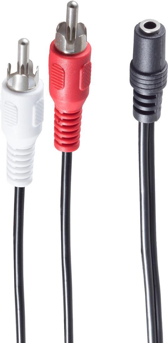 shiverpeaks BASIC-S Audiokabel, 2 x Cinchstecker - 3,5 mm Klinkenkupplung, 0,2 m, stereo, im Polybeutel mit (BS30851) von ShiverPeaks