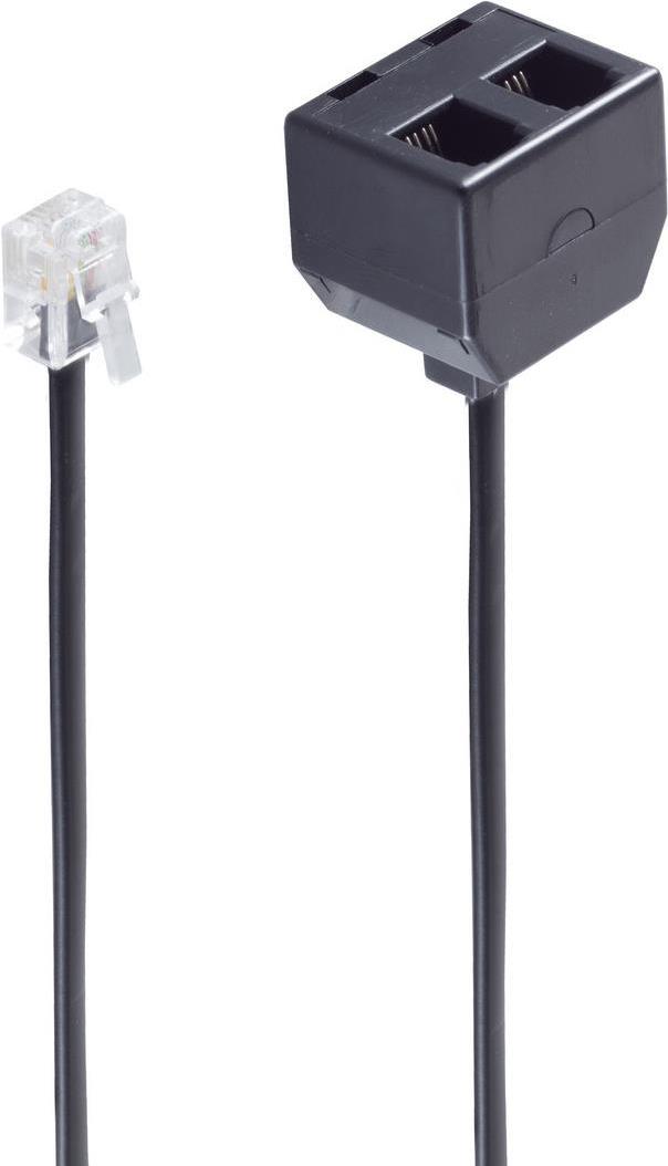 shiverpeaks BASIC-S Y-Adapterkabel für Telefonhörer RJ10 Stecker - 2 x RJ10 Kupplung, 0,1 m Kabel, schwarz, - 1 Stück (BS71231-4) (BS71231-4) von ShiverPeaks